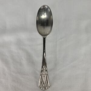 Vintage France Souvenir Spoon Art Nouveau Floral Silverplate Monogram IHL